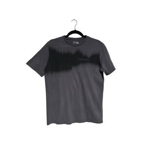 Calvin Klein Men’s T-Shirt Size – Black Dip Dye Logo Tee Minimalist Streetwear
